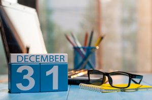 Dec 31 calendar on work desk